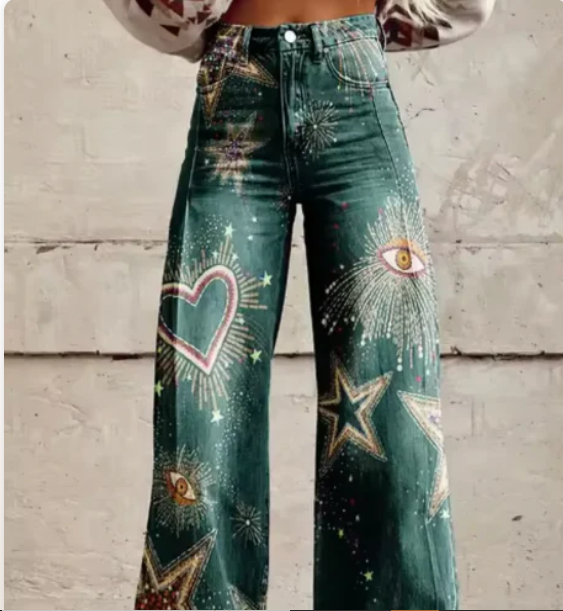 Anzhela - wide trousers with colorful print