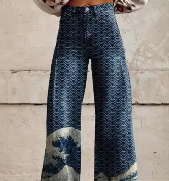 Anzhela - wide trousers with colorful print