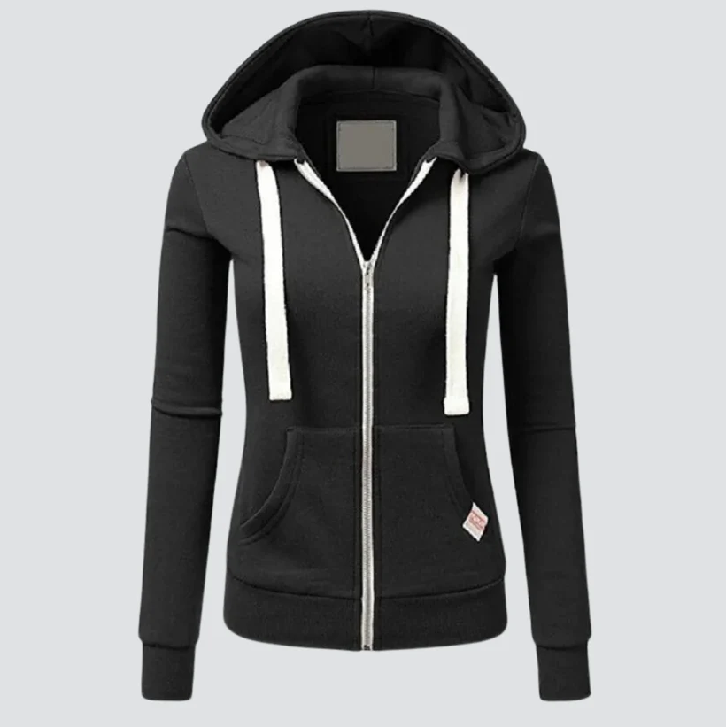 Angela wool drawstring zip hoodie