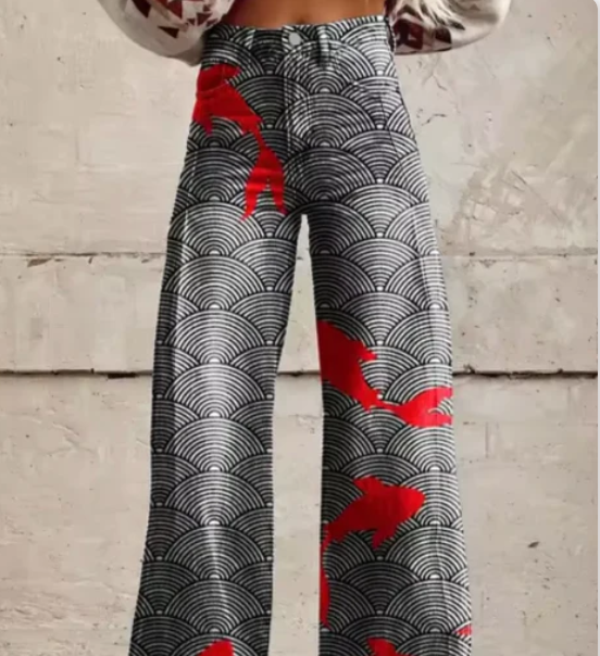 Anzhela - wide trousers with colorful print