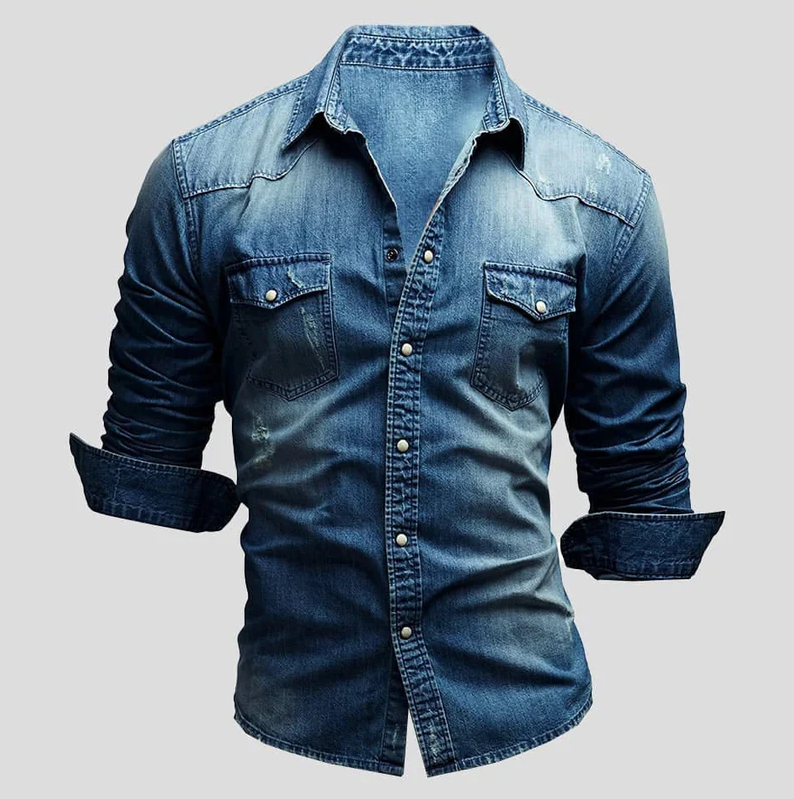 Peter - long sleeve denim shirt