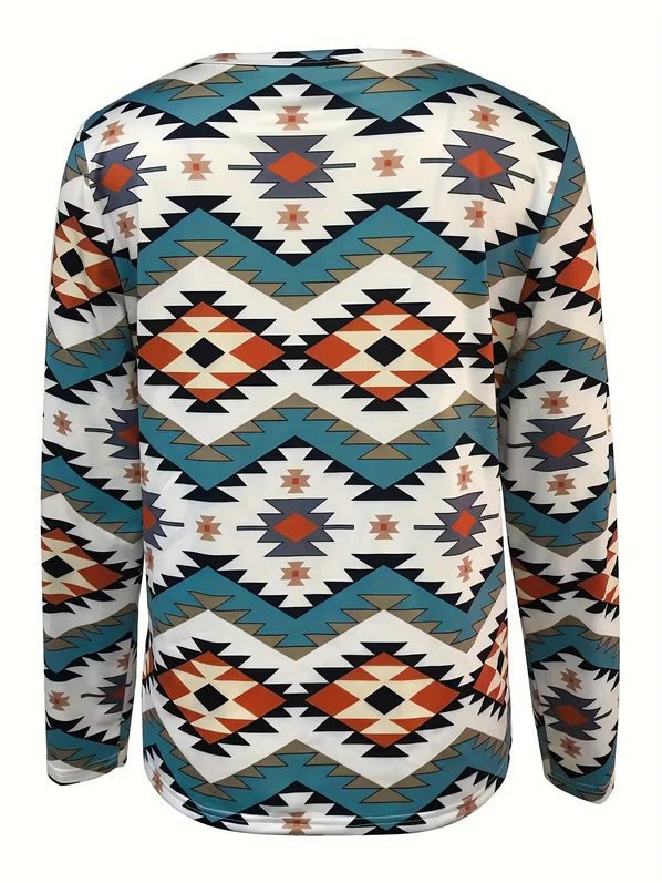 Hannelore - stylish long sleeve shirt with geometric print