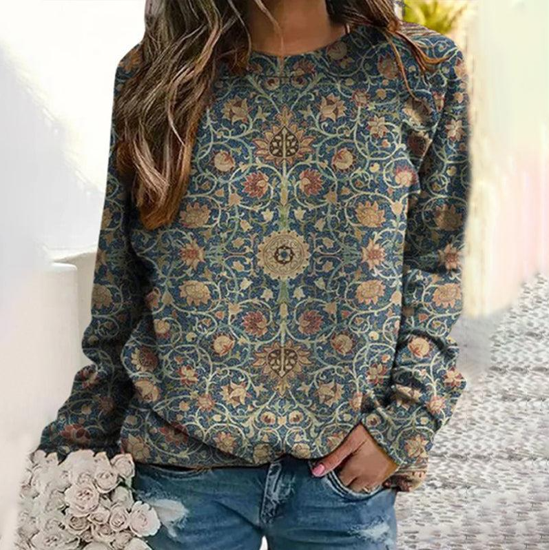Eva - elegant sweater with floral pattern