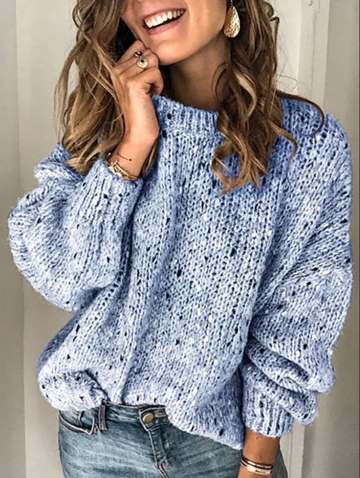 Flora knitted round neck sweater