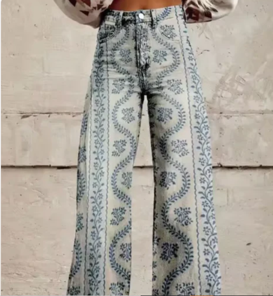 Anzhela - wide trousers with colorful print