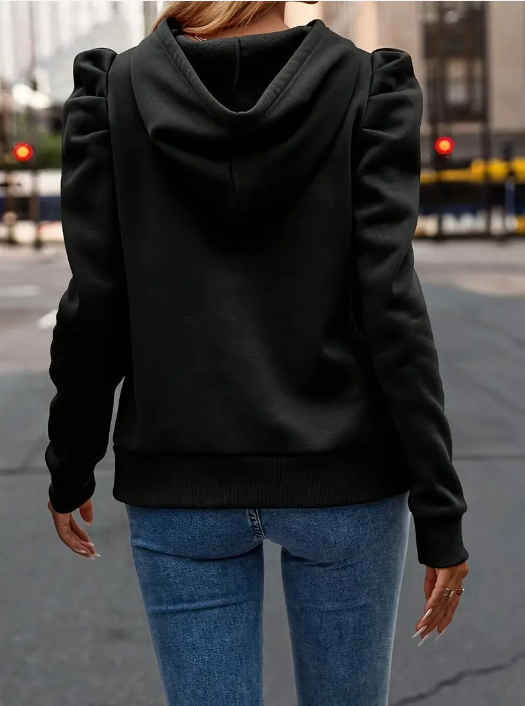 Anzu - cotton hoodie with puffed sleeves