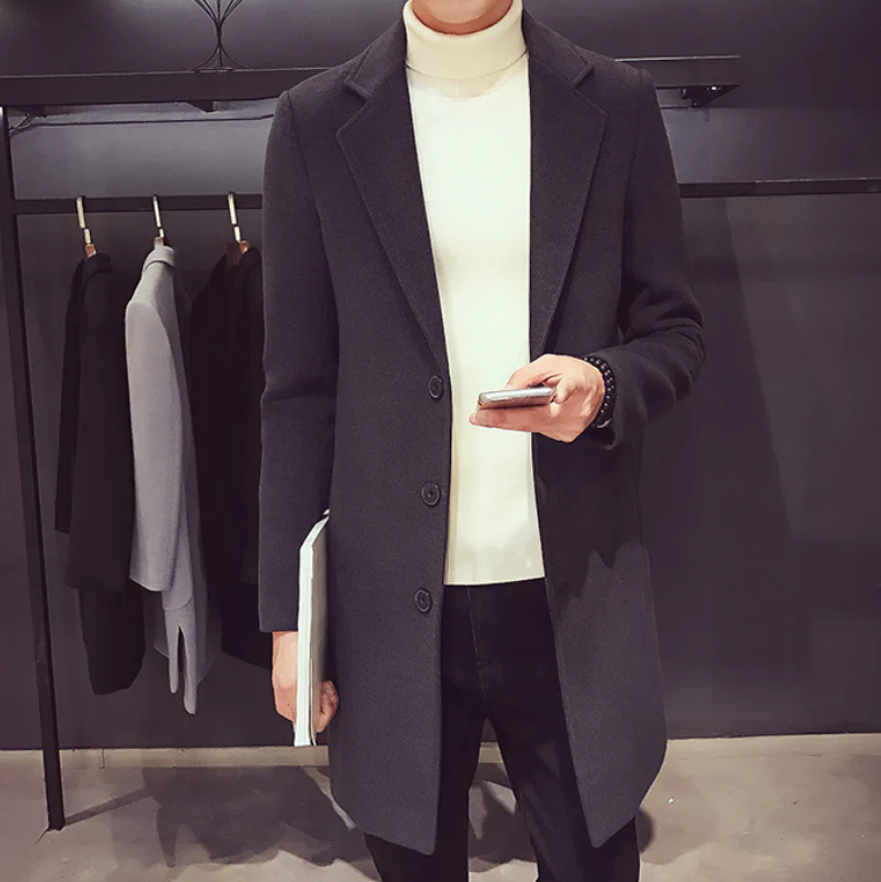 Men's wool coat, elegant business jacket - office and leisure