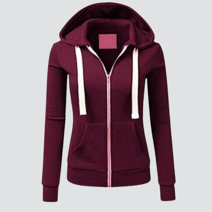Angela wool drawstring zip hoodie