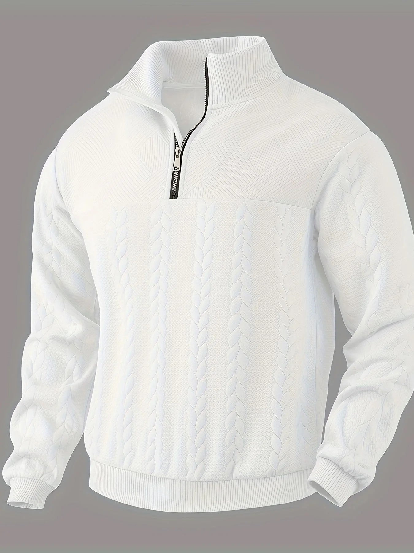 Warm knitted wool men's sweater for winter