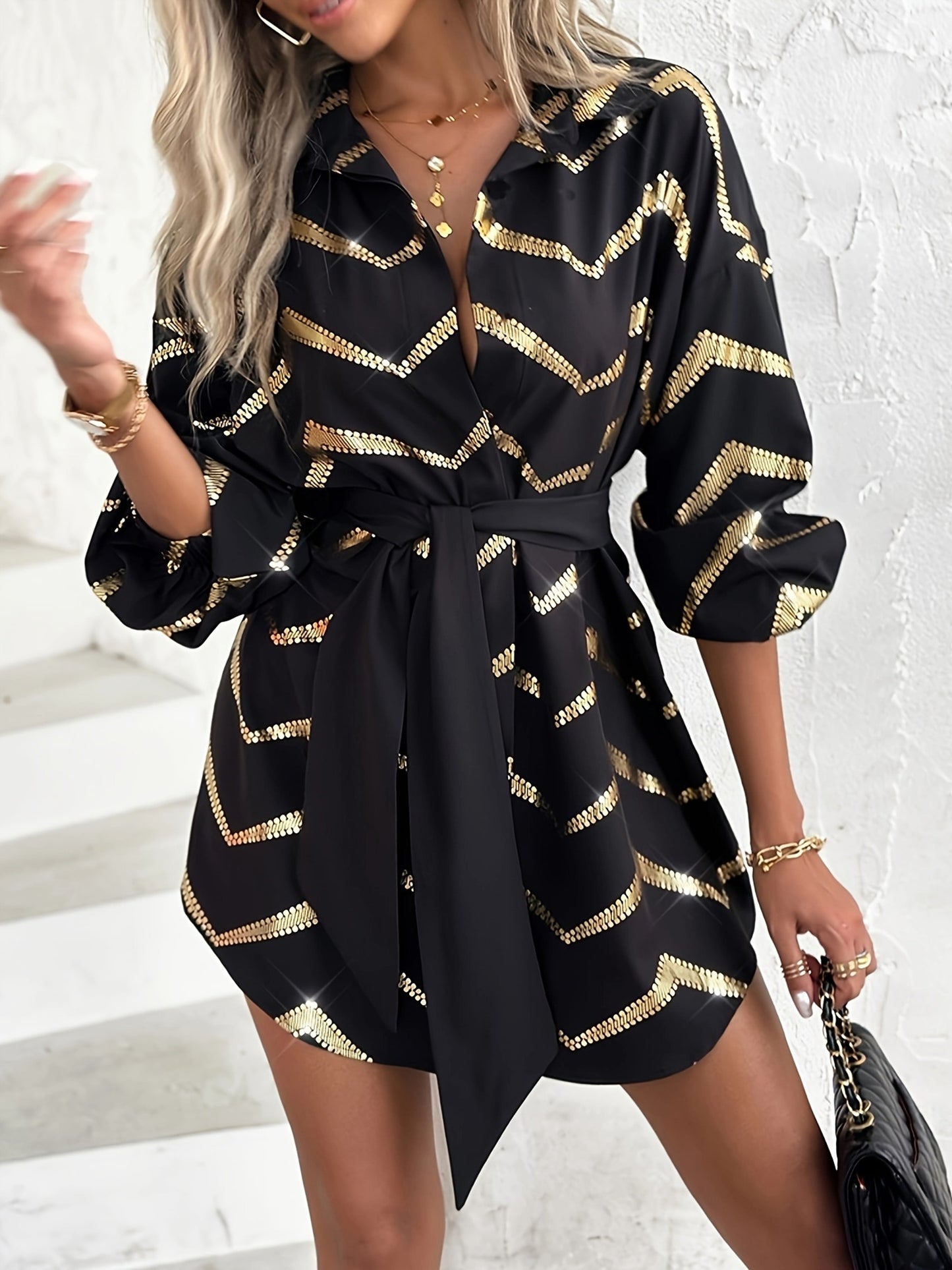 Arabella | chevron print dress