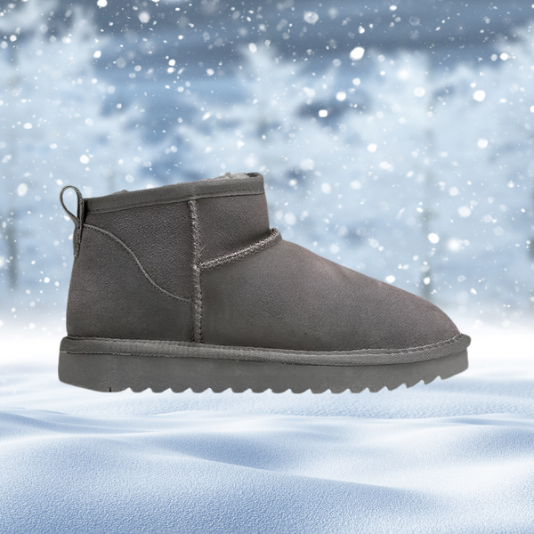 Alva – short winter ankle boots made of matt genuine leather