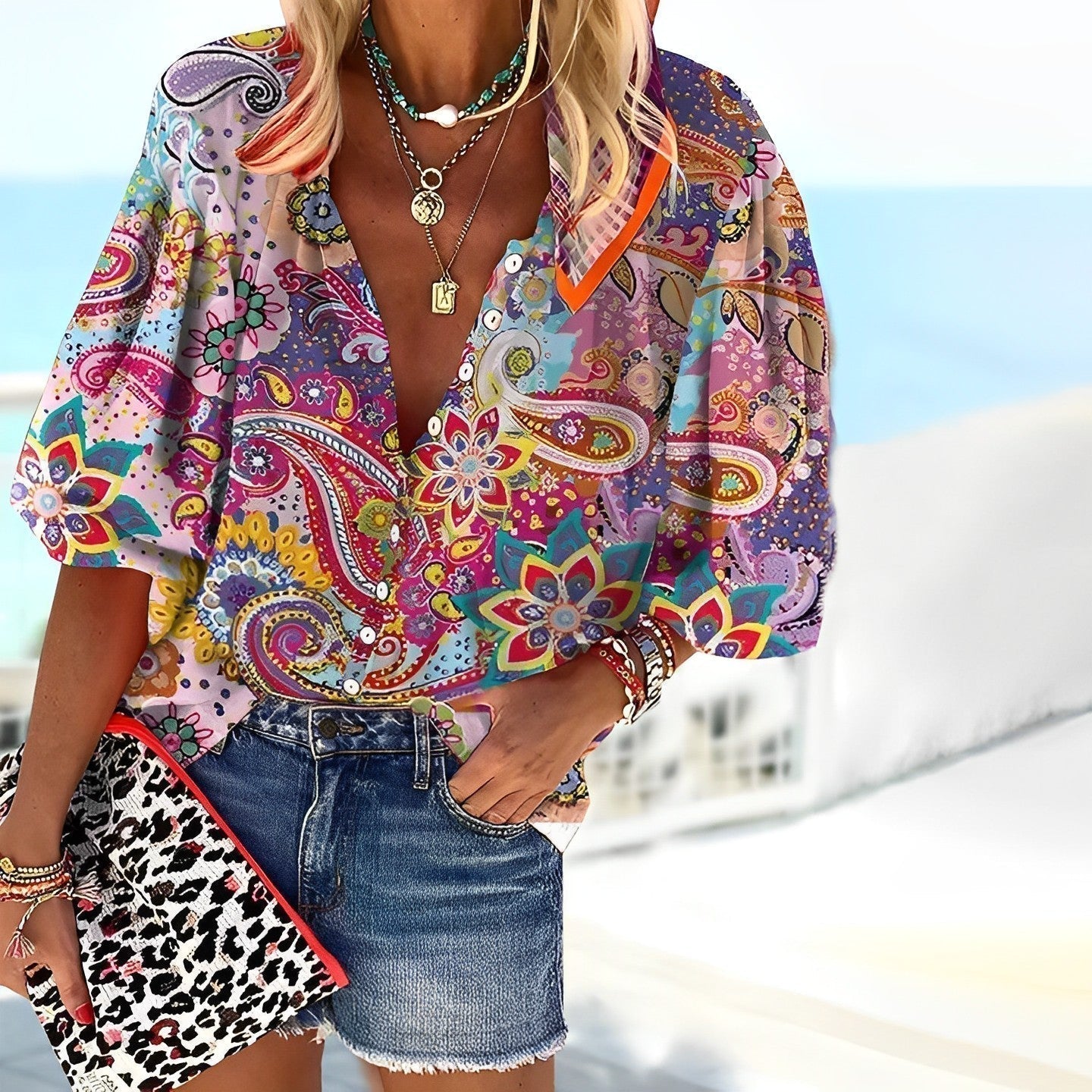 Kinsley - mandala print shirt