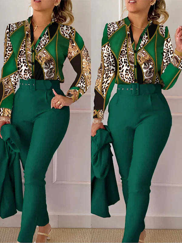 Aranka - v-neck top and high waisted pants