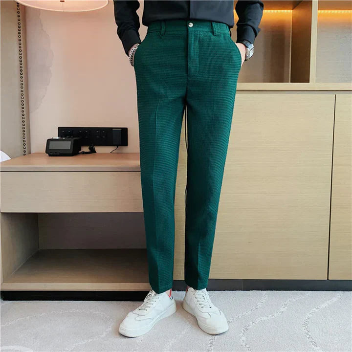 Willem - casual trousers in waffle fabric