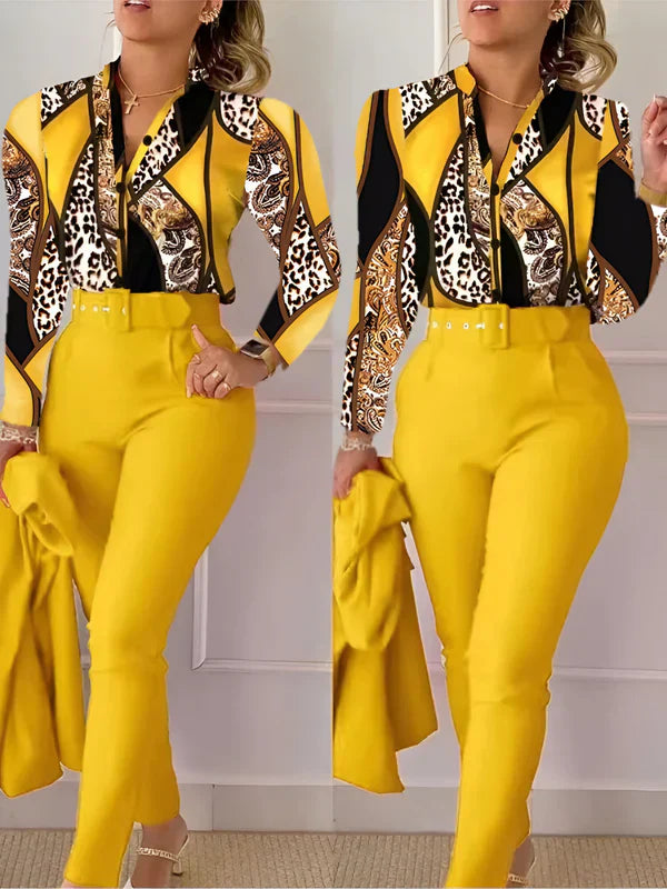 Aranka - v-neck top and high waisted pants