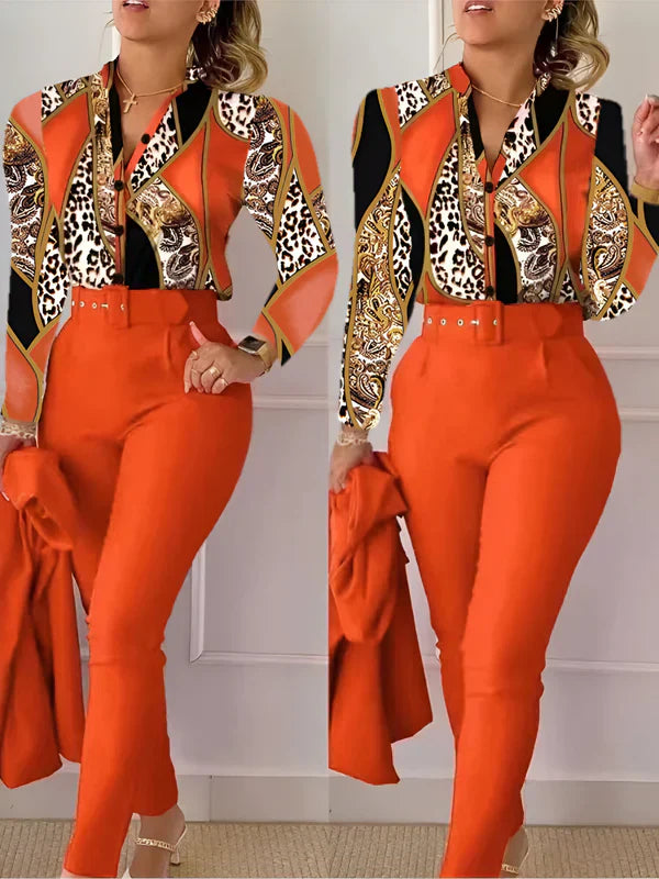 Aranka - v-neck top and high waisted pants