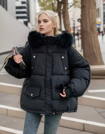 Winter coat with hood made of faux fur - Maxinne
