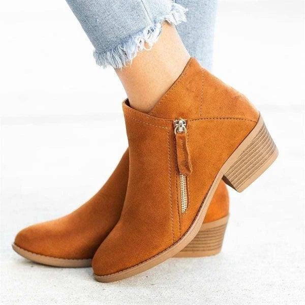 Lederstiefel mit Reißverschluss für Frauen Mivona