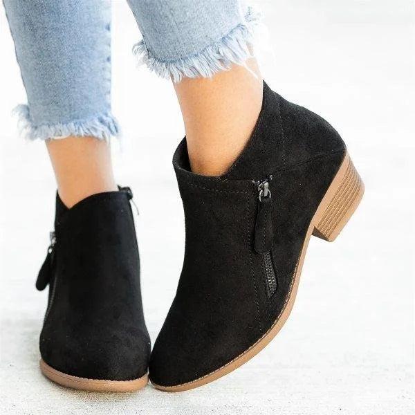 Lederstiefel mit Reißverschluss für Frauen Mivona