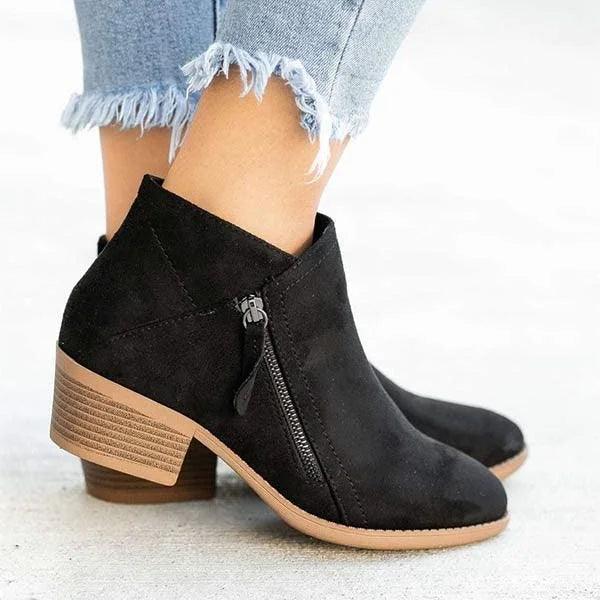Lederstiefel mit Reißverschluss für Frauen Mivona
