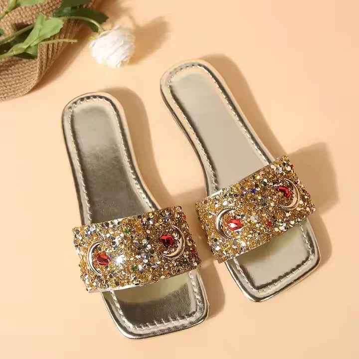 Rhinestone Embellished Sandals for Women