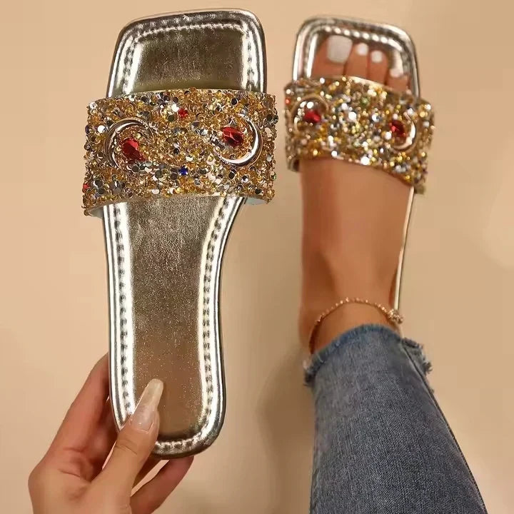 Rhinestone Embellished Sandals for Women