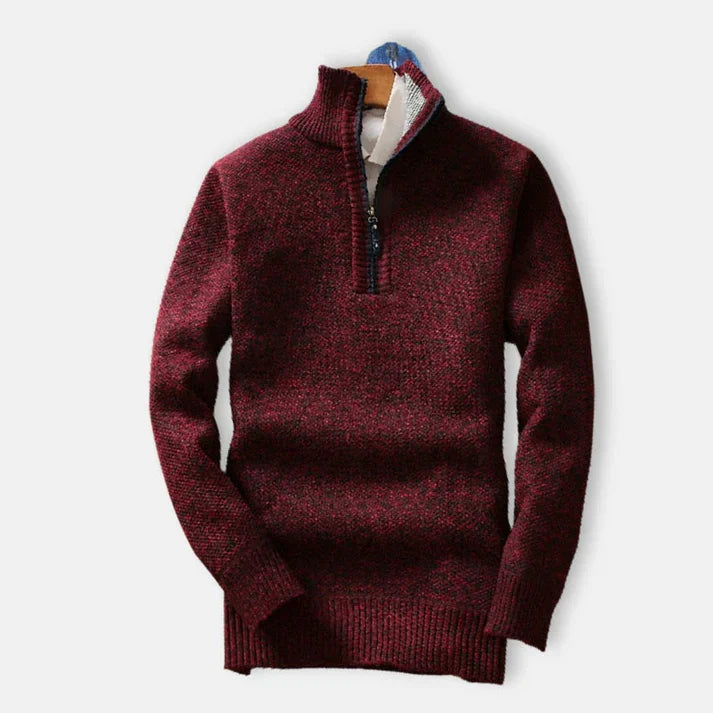 Titan half zip men's sweater - warm knitted sweater