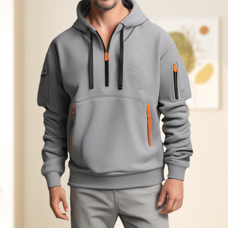 Multifunctional zip-up hoodie for men