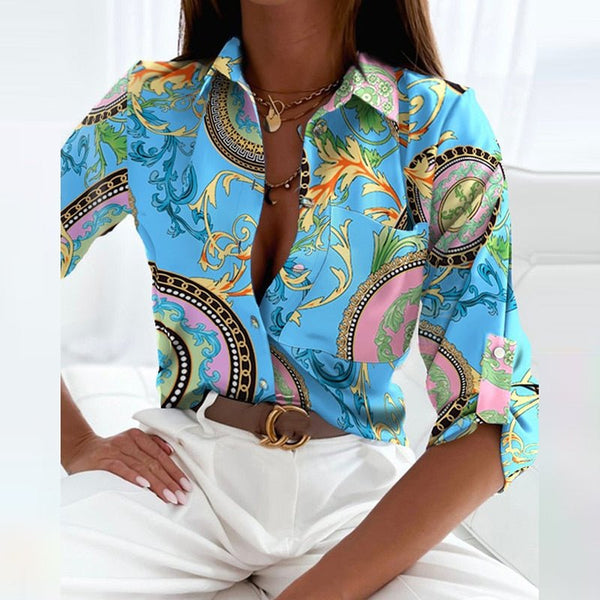 Violet - blouse with wrap collar