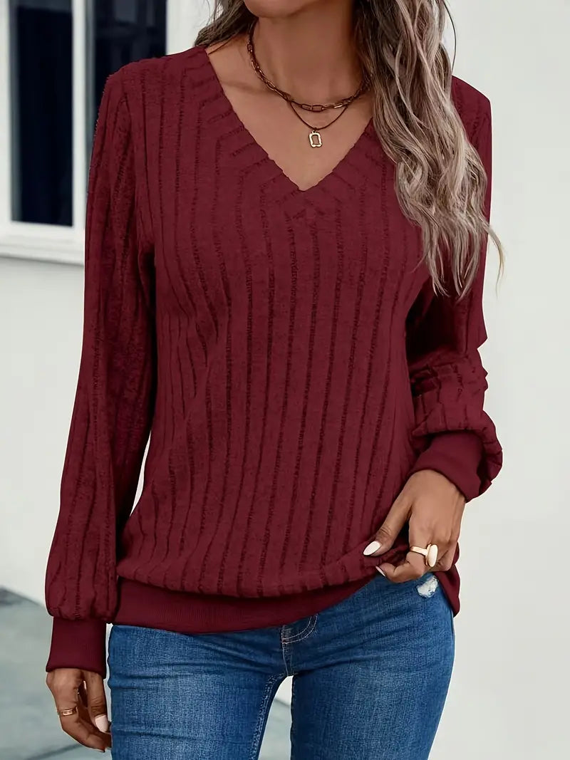 Maya - ribbed v-neck sweater