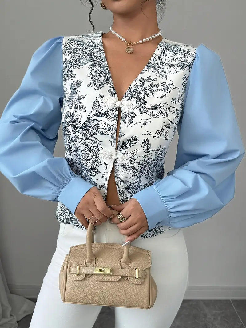 Joycie - vintage cotton blouse with puff sleeves