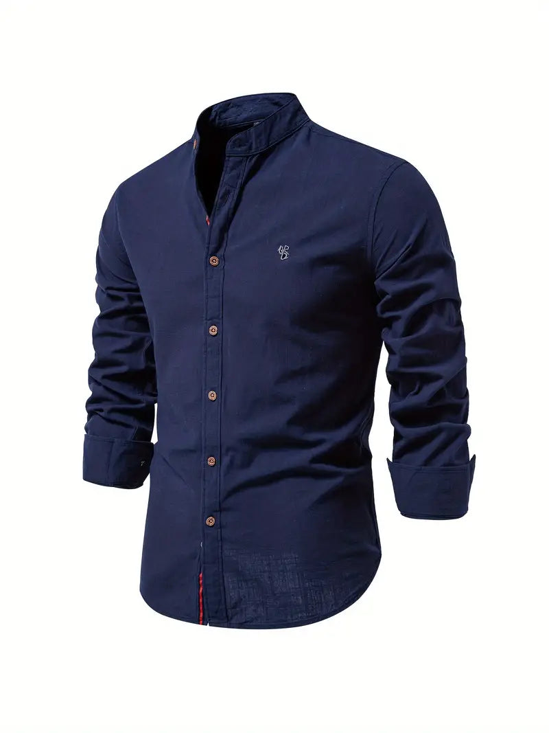 Max - men's linen shirt with button closure
