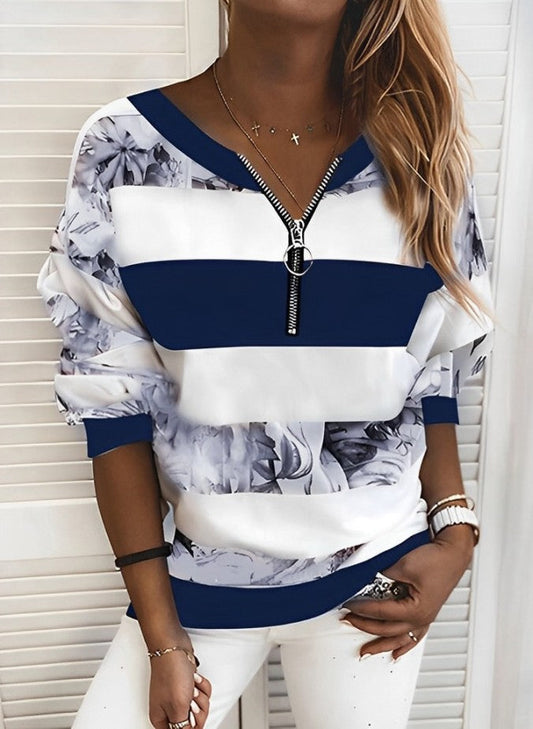 Norma - casual sweatshirt with stripe design