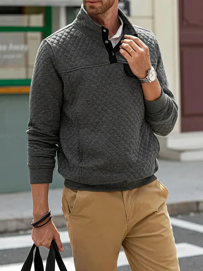 Alexis men's sweater - quilted pattern for autumn and winter