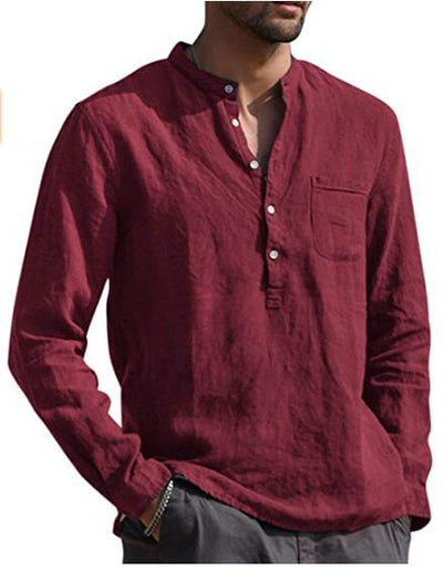 Dimitri - men's Long sleeve V-neck shirt