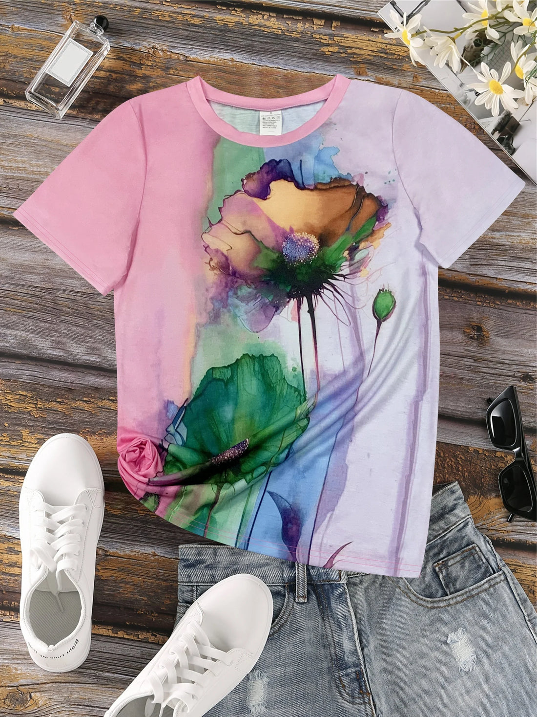 Frieda - floral print short sleeve t-shirt