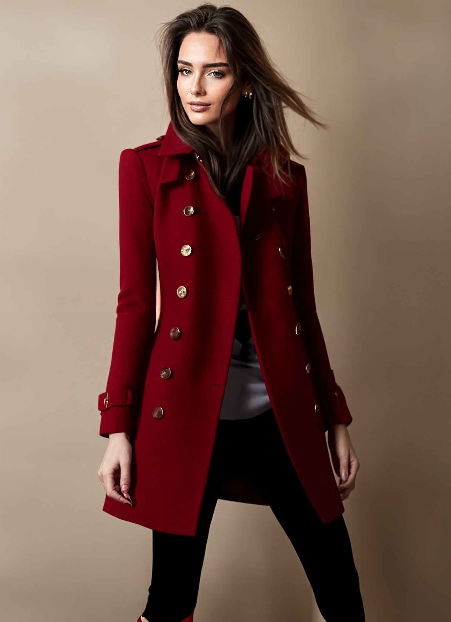 Sophisticated jacket with button closure for women