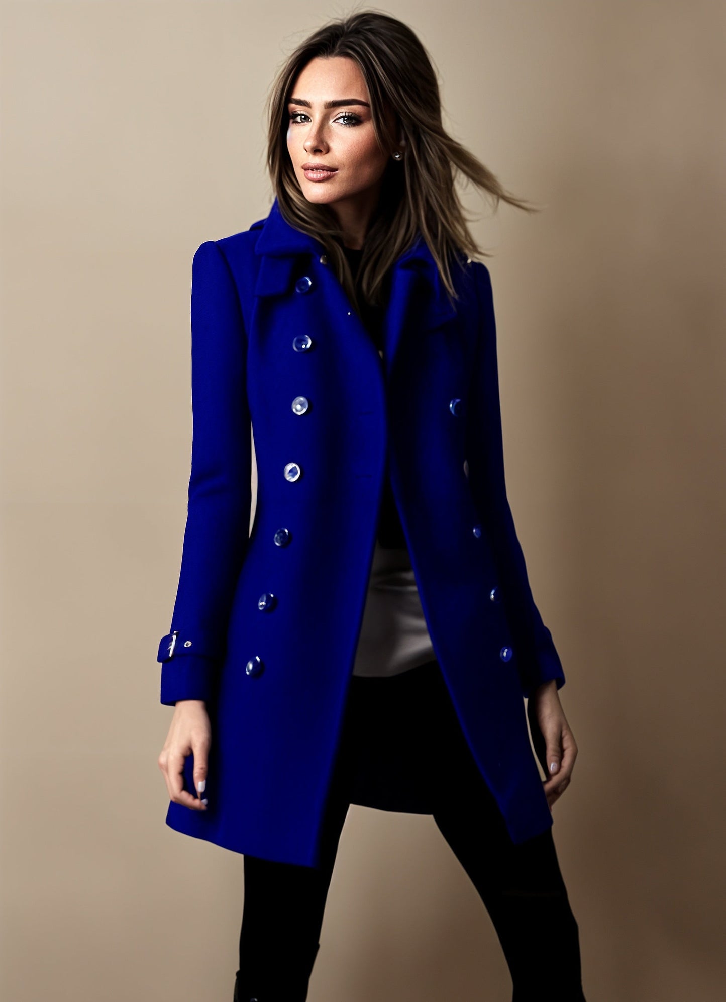 Sophisticated jacket with button closure for women