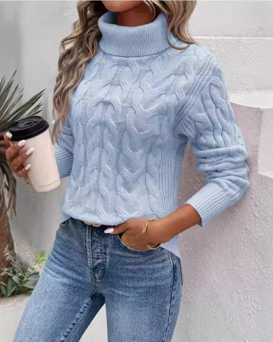 Nella - cable knit turtleneck sweater