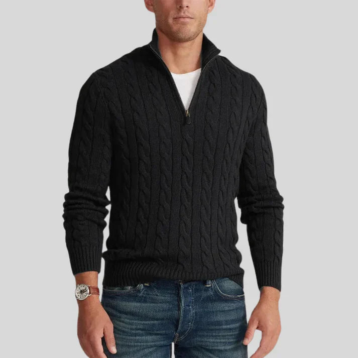 Titan - knitted cable knit sweater with zip