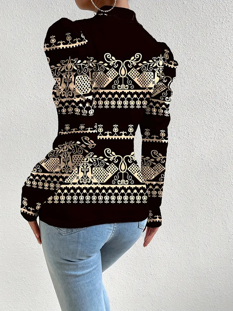 Eira - satin top with floral pattern