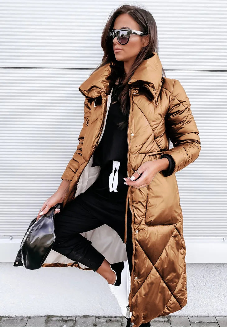 Quilted cotton parka jacket