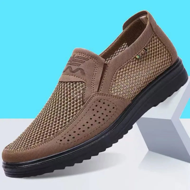 Breathable leather men's shoes