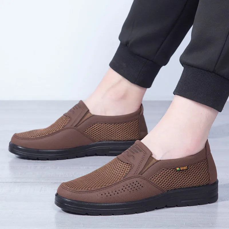 Breathable leather men's shoes