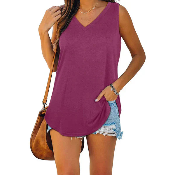Ophelia - jersey tank top with v-neck