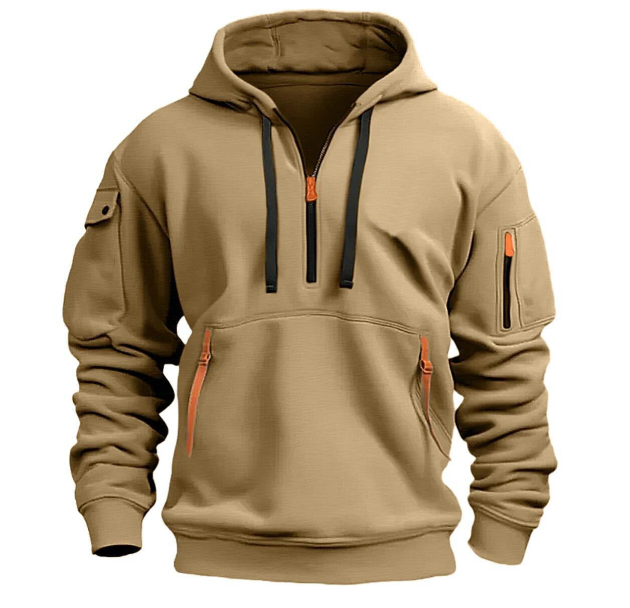 Multifunctional zip-up hoodie for men