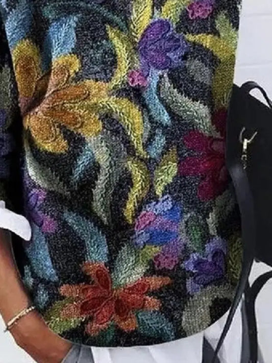 Fashionable floral sweater