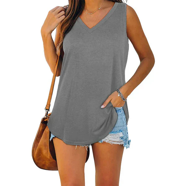 Ophelia - jersey tank top with v-neck