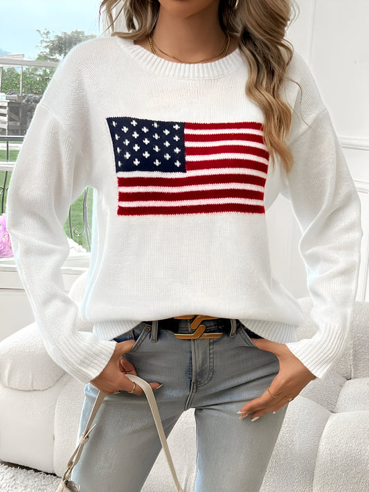 Livia - american flag crew neck sweater