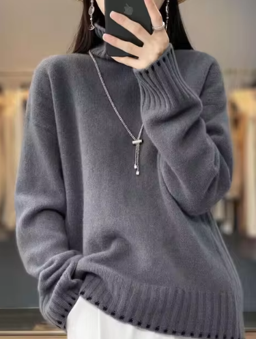 Nadine - turtleneck sweater fashion loose